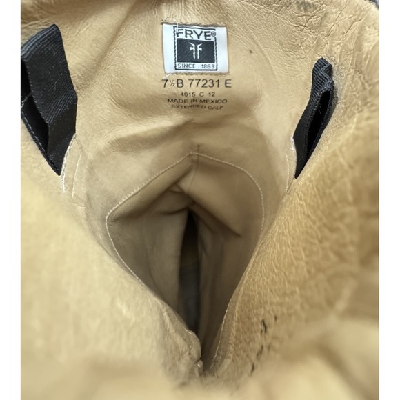 FRYE Women's Jane Stitch Tall Leather Boots Brown Size 7.5B Pull-On 77231 - Picture 9 of 10